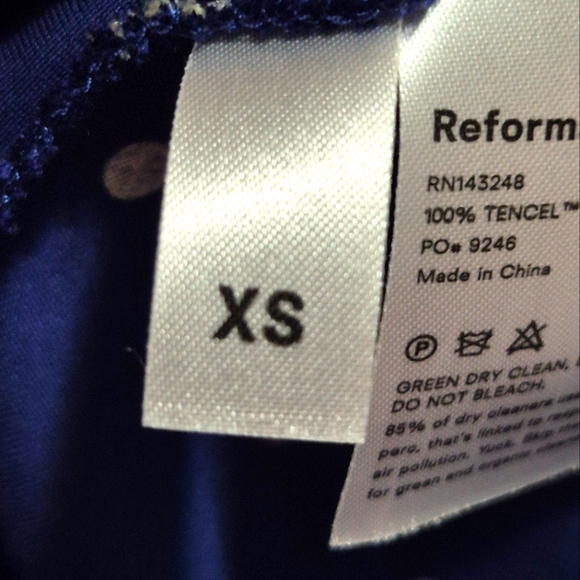 Reformation Blue Maxi Dress with Puff Cap Sleeves..SIZE:XS - Picture 15 of 16